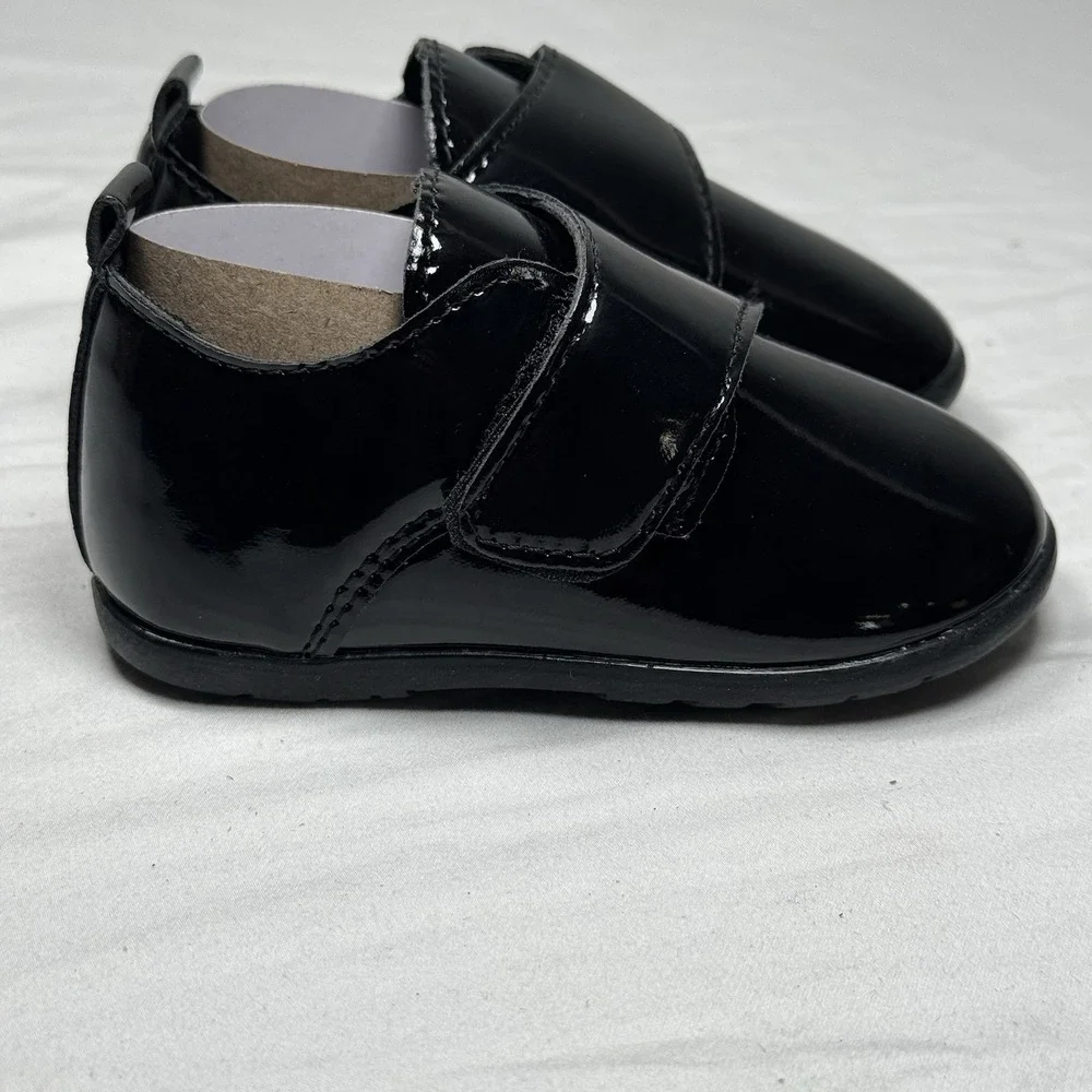 Kids Black Dress Shoes Toddler US 4 Hook Loop Formal School Wedding